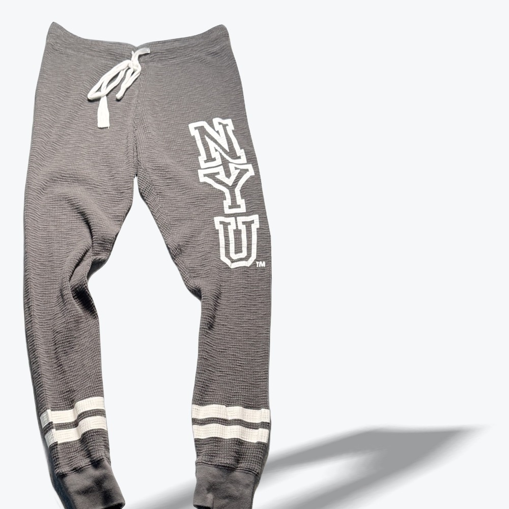 Boxercraft NYU New York University Waffle Knit Joggers Collegiate Gray XS Women